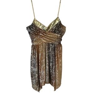 Elegant Gold and Brown Women's Top